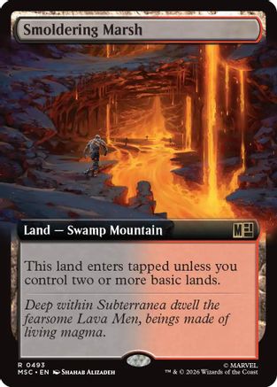 Image of Smoldering Marsh (Extended Art) (MSC-493) - Commander: Marvel Super Heroes