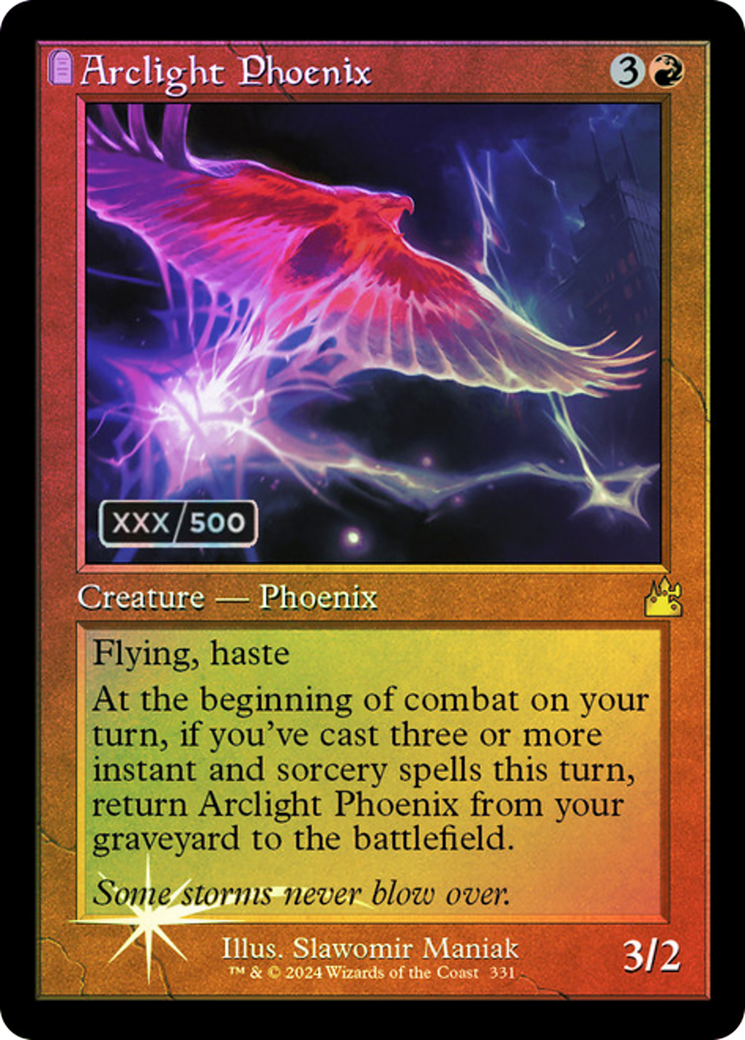 Image of Arclight Phoenix (Retro Frame) (Serial Numbered) (RVR-331) - Ravnica Remastered: (tombstone) Foil
