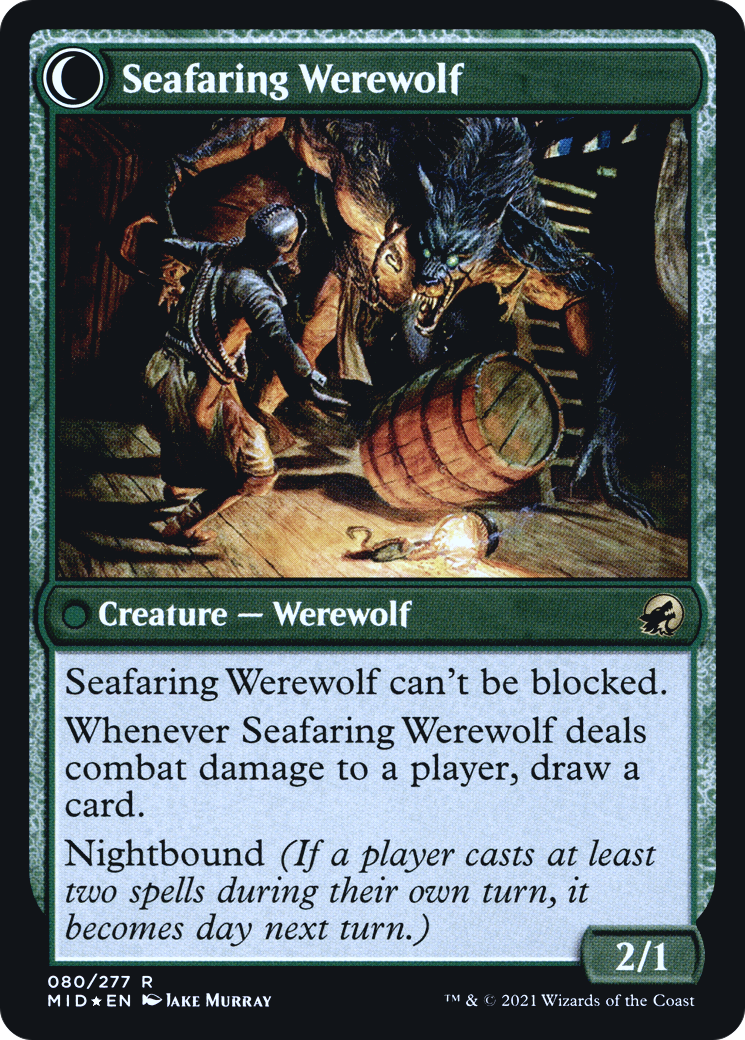 Image of Suspicious Stowaway (PRE-080) - Innistrad: Midnight Hunt Promos: (Double Faced Transform) Foil