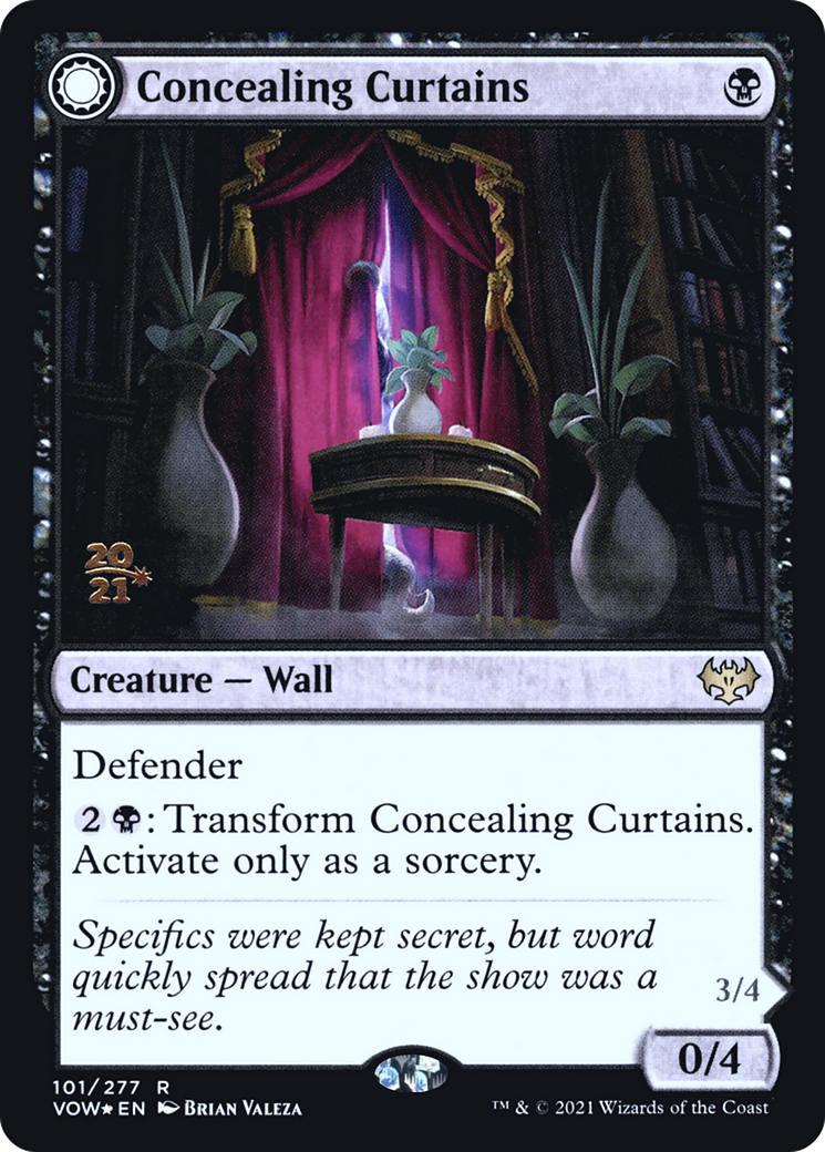 Image of Concealing Curtains (PRE-101) - Innistrad: Crimson Vow Promos: (Double Faced Transform) Foil