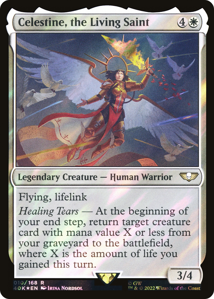 Image of Celestine, the Living Saint (Surge Foil) (40K-010) - Warhammer 40,000 Commander Foil
