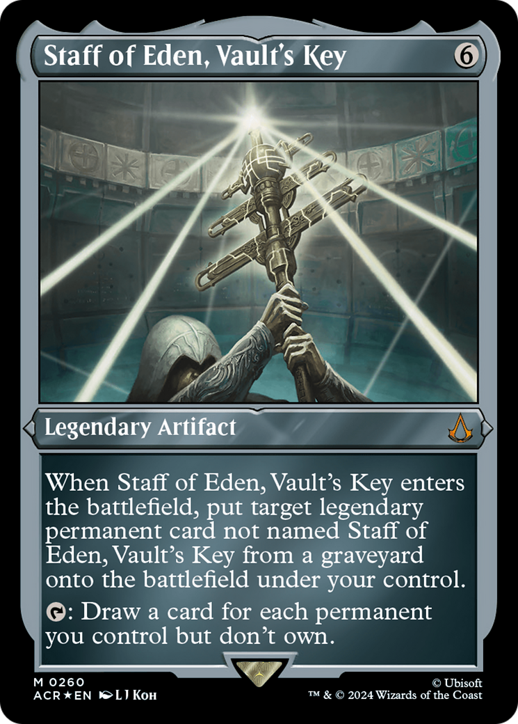 Image of Staff of Eden, Vault's Key (ACR-260) - Assassin's Creed Etched Foil