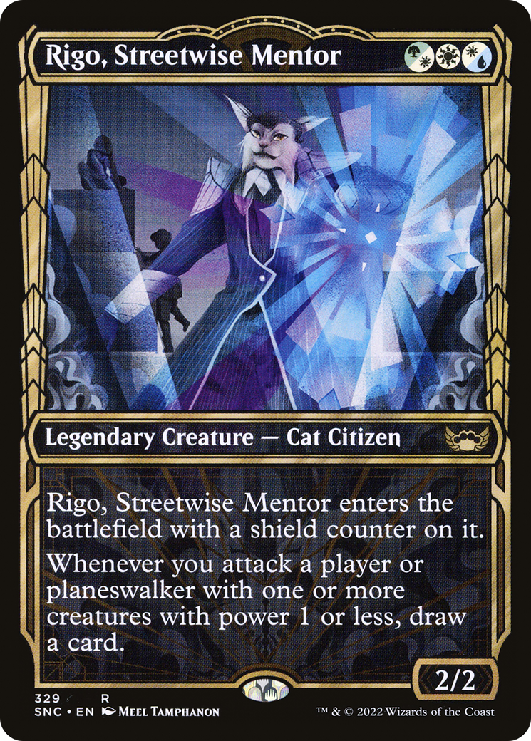 Image of Rigo, Streetwise Mentor (Showcase) (SNC-329) - Streets of New Capenna: (Showcase) Foil