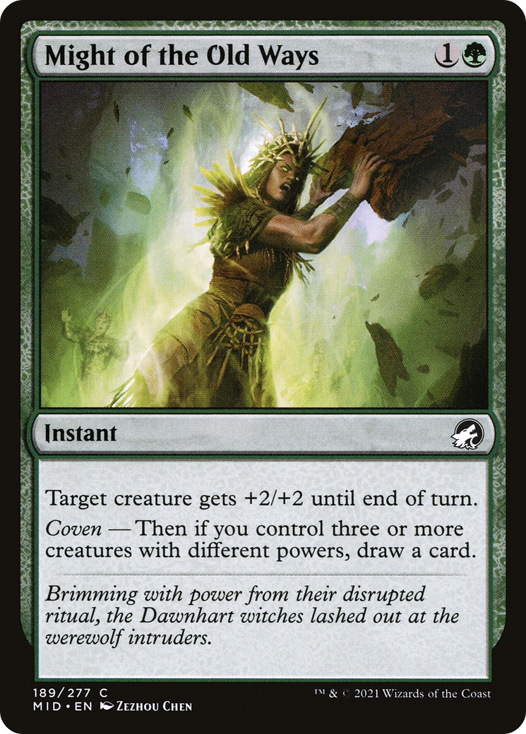 Image of Might of the Old Ways (MID-189) - Innistrad: Midnight Hunt Foil