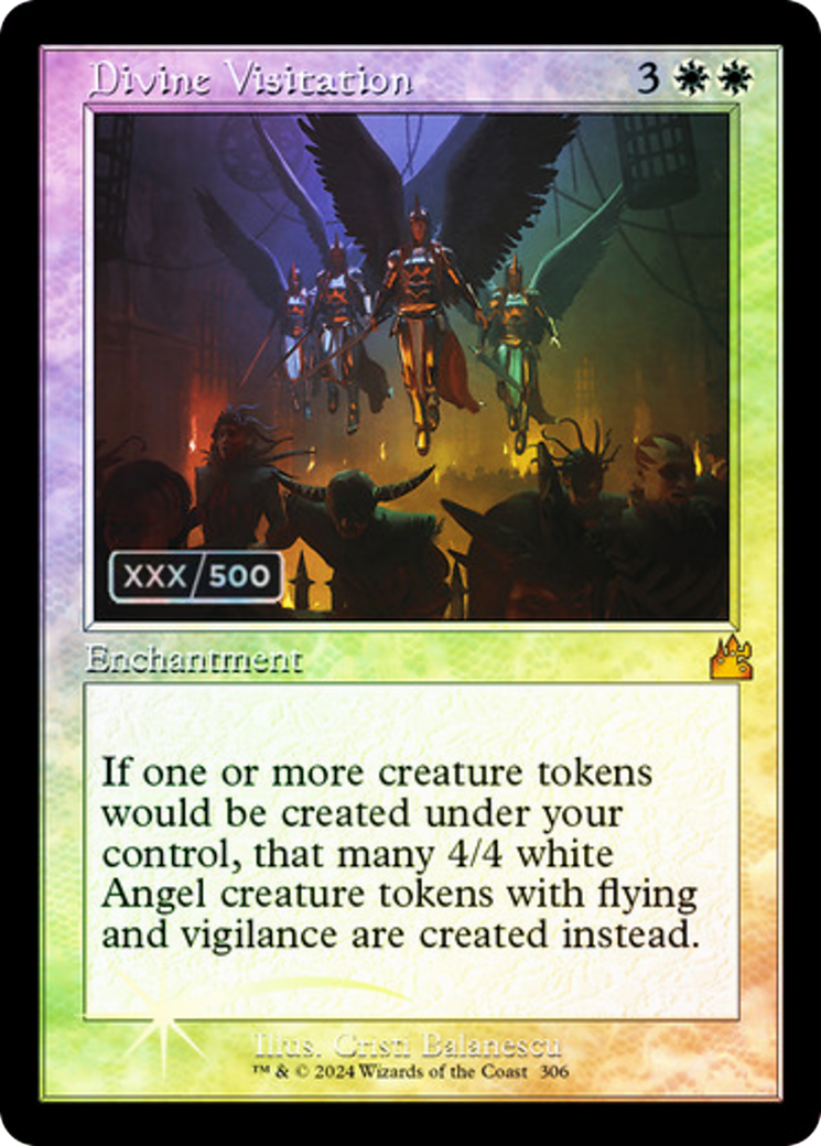 Image of Divine Visitation (Retro Frame) (Serial Numbered) (RVR-306) - Ravnica Remastered Foil