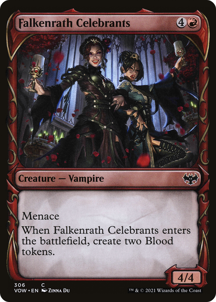 Image of Falkenrath Celebrants (Showcase) (VOW-306) - Innistrad: Crimson Vow: (Showcase) Foil