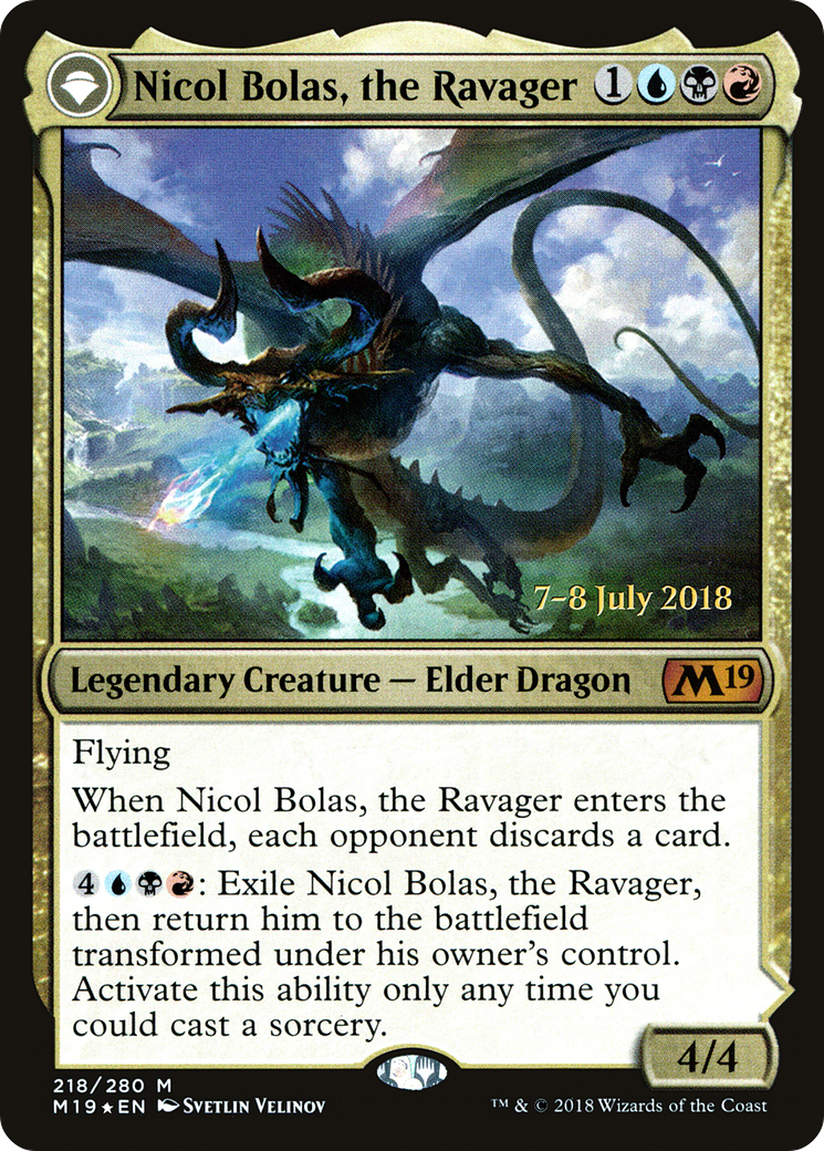 Image of Nicol Bolas, the Ravager (PRE-218) - Core Set 2019 Promos: (originpwdfc) Foil