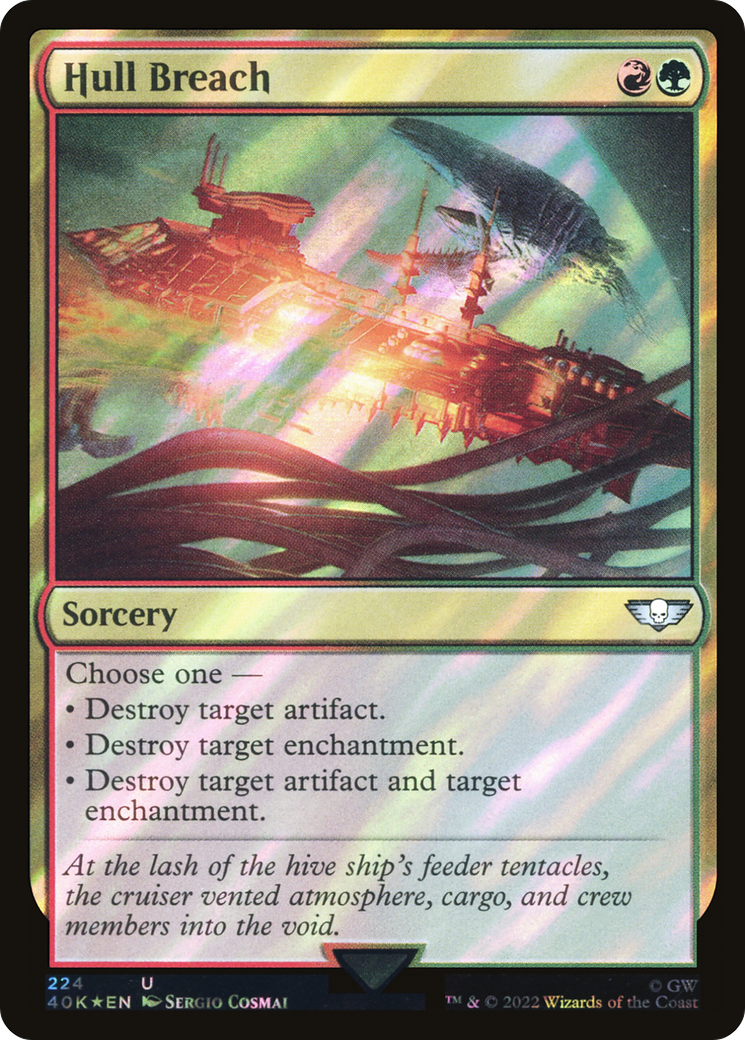 Image of Hull Breach (Surge Foil) (40K-224) - Warhammer 40,000 Commander Foil