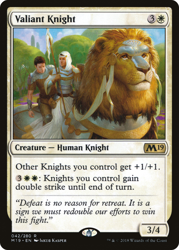 Image of Valiant Knight (M19-042) - Core Set 2019 Foil