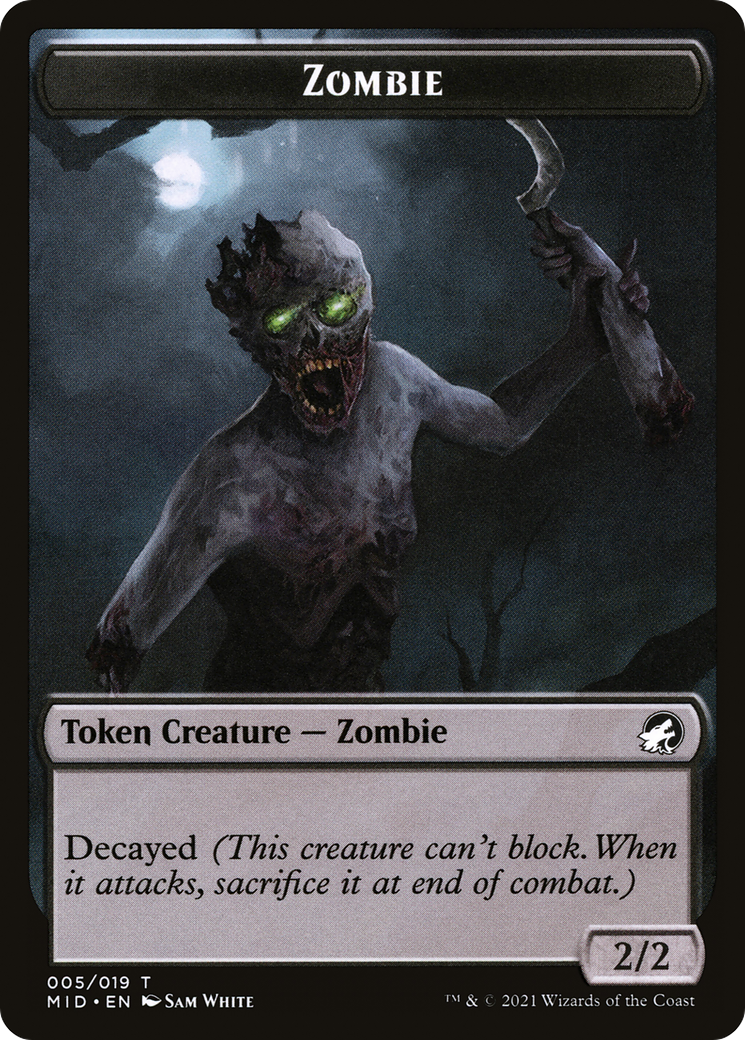Image of Zombie (TMID-005) - Innistrad: Midnight Hunt Tokens