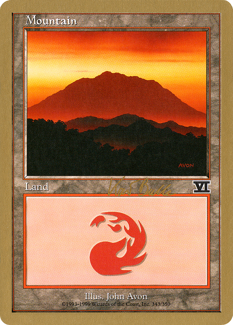 Image of Mountain (343) - 1999 Kai Budde (6ED) (WCD-) - World Championship Decks 1999
