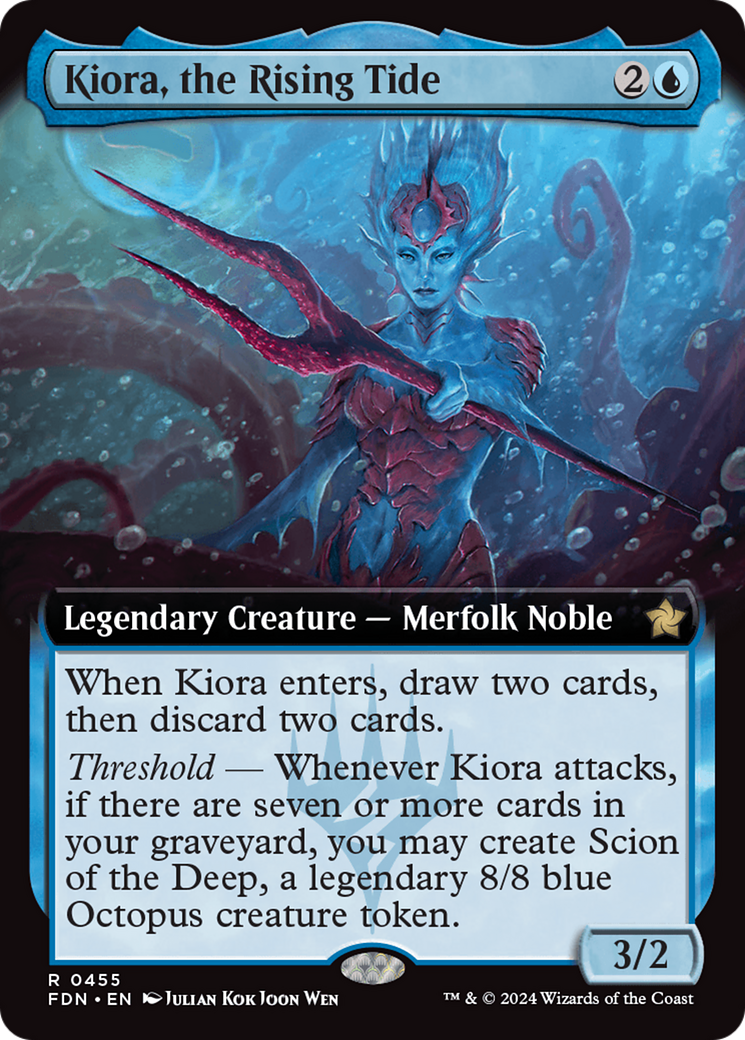 Image of Kiora, the Rising Tide (Extended Art) (FDN-455) - Foundations: (Extended Art)