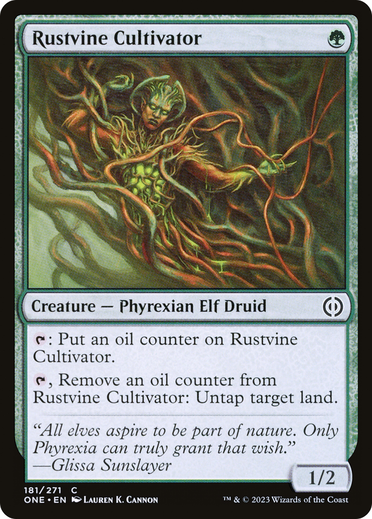 Image of Rustvine Cultivator (ONE-181) - Phyrexia: All Will Be One Foil