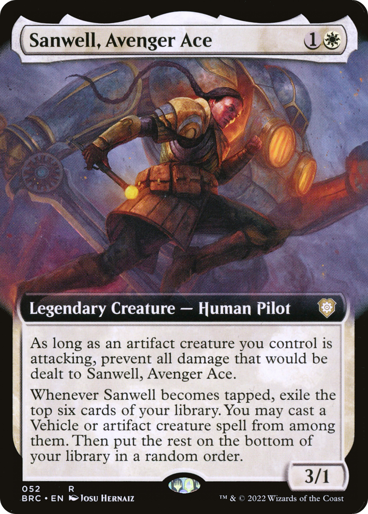 Image of Sanwell, Avenger Ace (Extended Art) (BRC-052) - The Brothers' War Commander: (Extended Art)