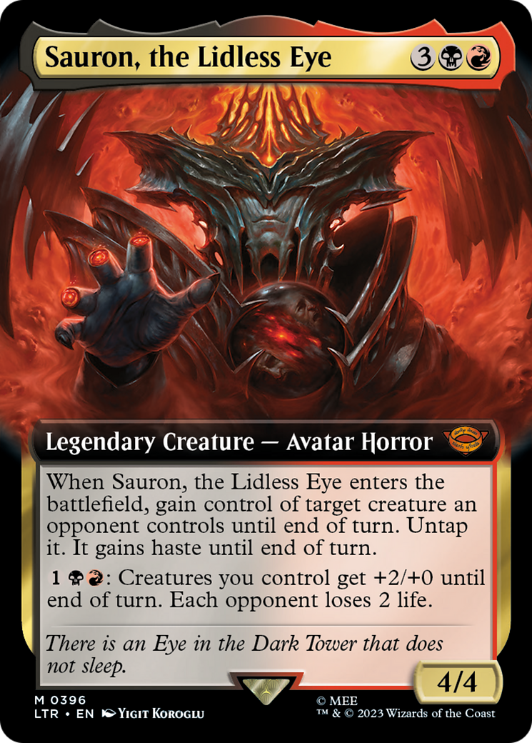 Image of Sauron, the Lidless Eye (Extended Art) (LTR-396) - The Lord of the Rings: Tales of Middle-earth: (Extended Art)