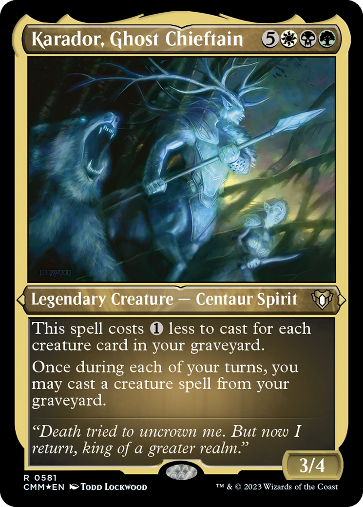 Image of Karador, Ghost Chieftain (CMM-581) - Commander Masters Etched Foil
