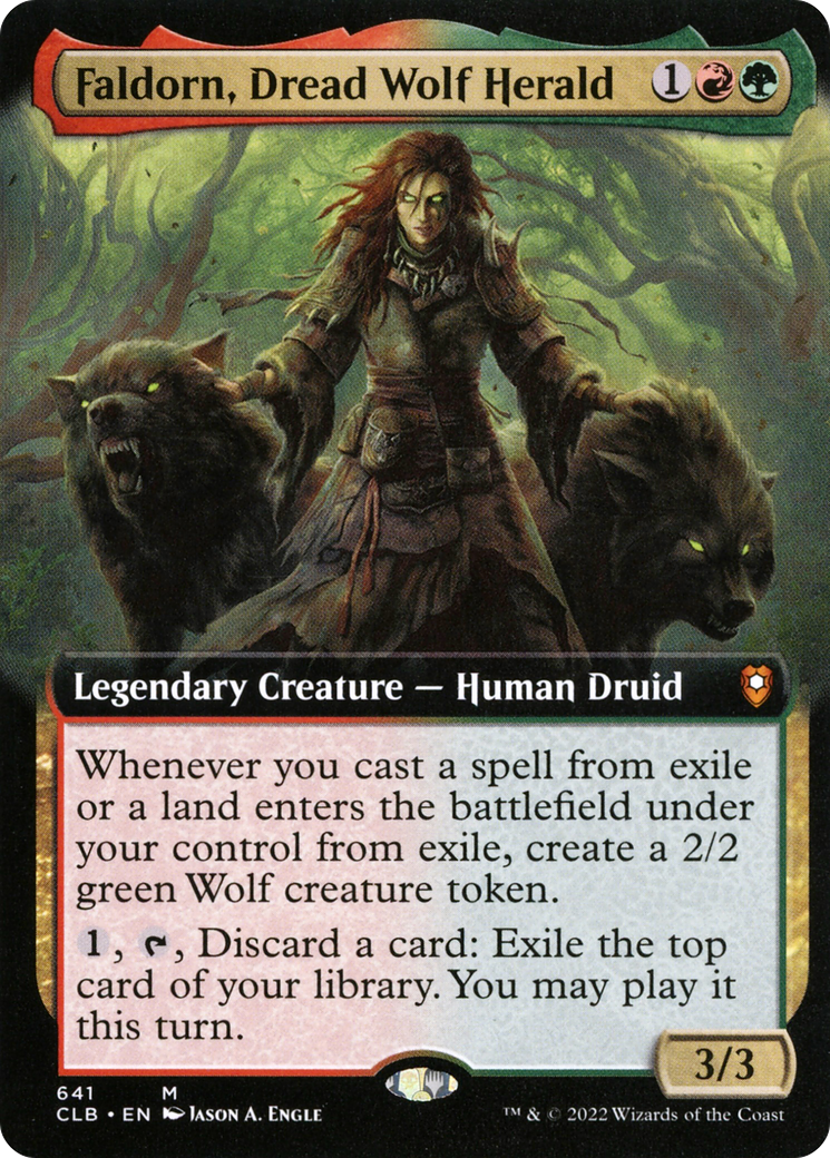Image of Faldorn, Dread Wolf Herald (Extended Art) (CLB-641) - Commander Legends: Battle for Baldur's Gate: (Extended Art) Foil