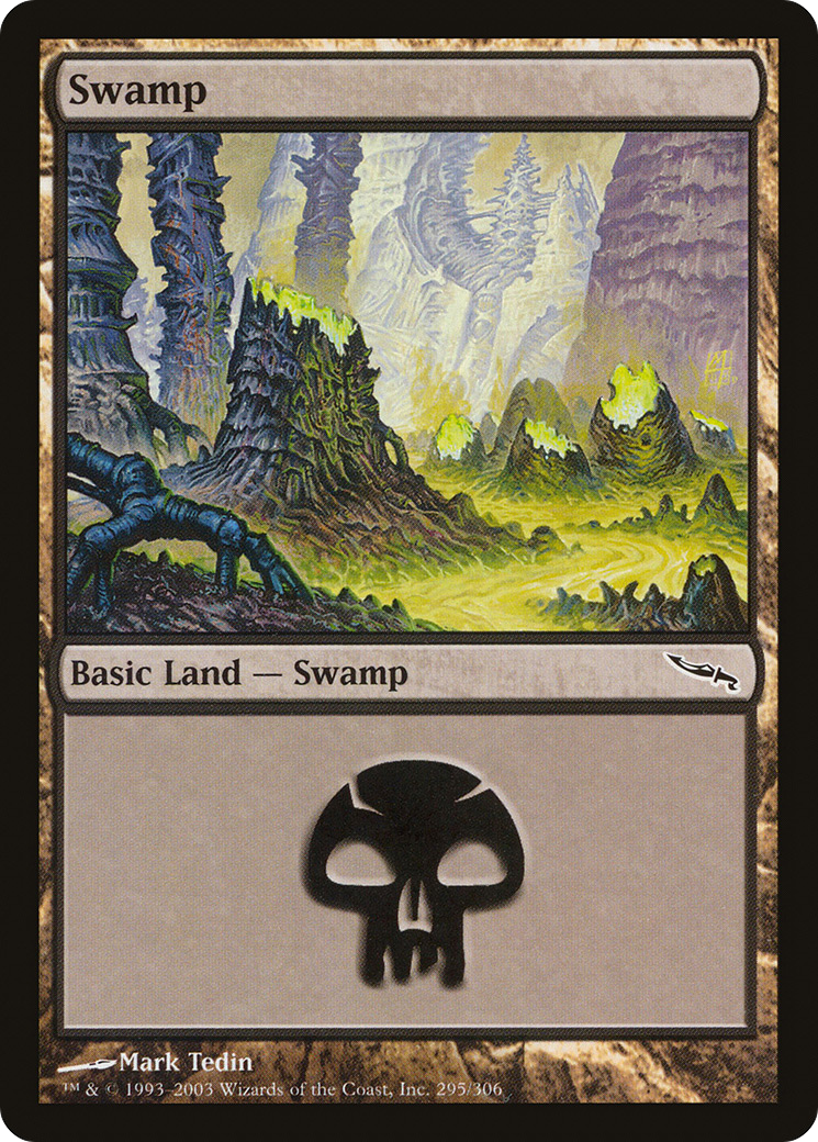 Image of Swamp (295) (MRD-295) - Mirrodin Foil