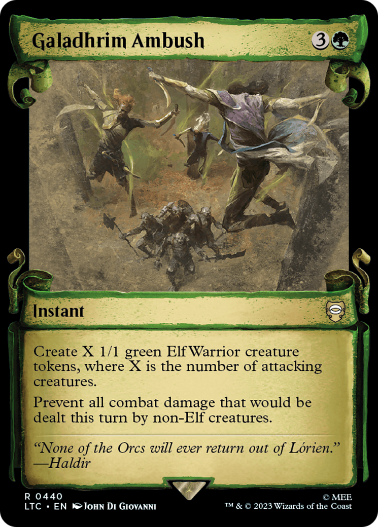 Image of Galadhrim Ambush (Showcase Scrolls) (LTC-440) - Tales of Middle-earth Commander: (Showcase) Foil