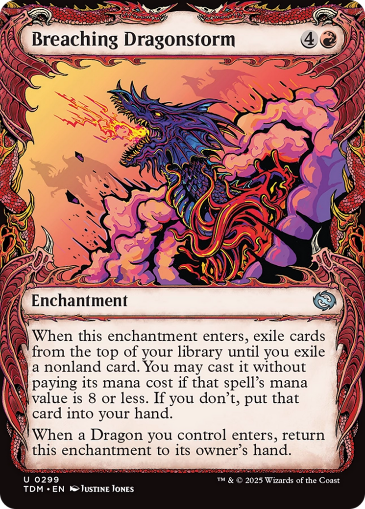 Image of Breaching Dragonstorm (Showcase) (TDM-299) - Tarkir: Dragonstorm: (Showcase, enchantment)