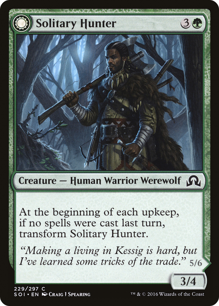 Image of Solitary Hunter (SOI-229) - Shadows over Innistrad: (Double Faced Transform)