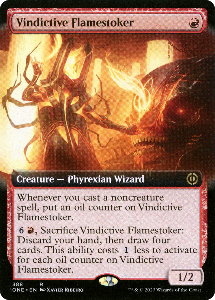 Image of Vindictive Flamestoker (Extended Art) (ONE-388) - Phyrexia: All Will Be One: (Extended Art)