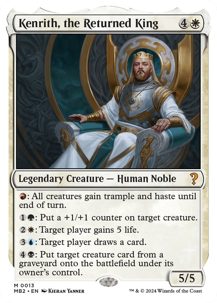 Image of Kenrith, the Returned King (White Border) (MB2-013) - Mystery Booster 2