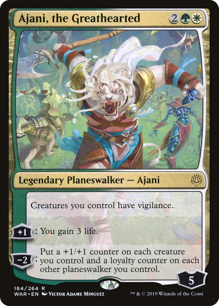 Image of Ajani, the Greathearted (WAR-184) - War of the Spark Foil