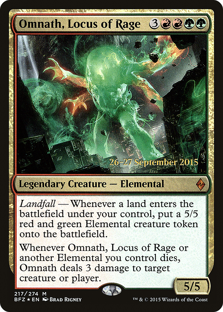 Image of Omnath, Locus of Rage (PRE-217) - Battle for Zendikar Promos Foil