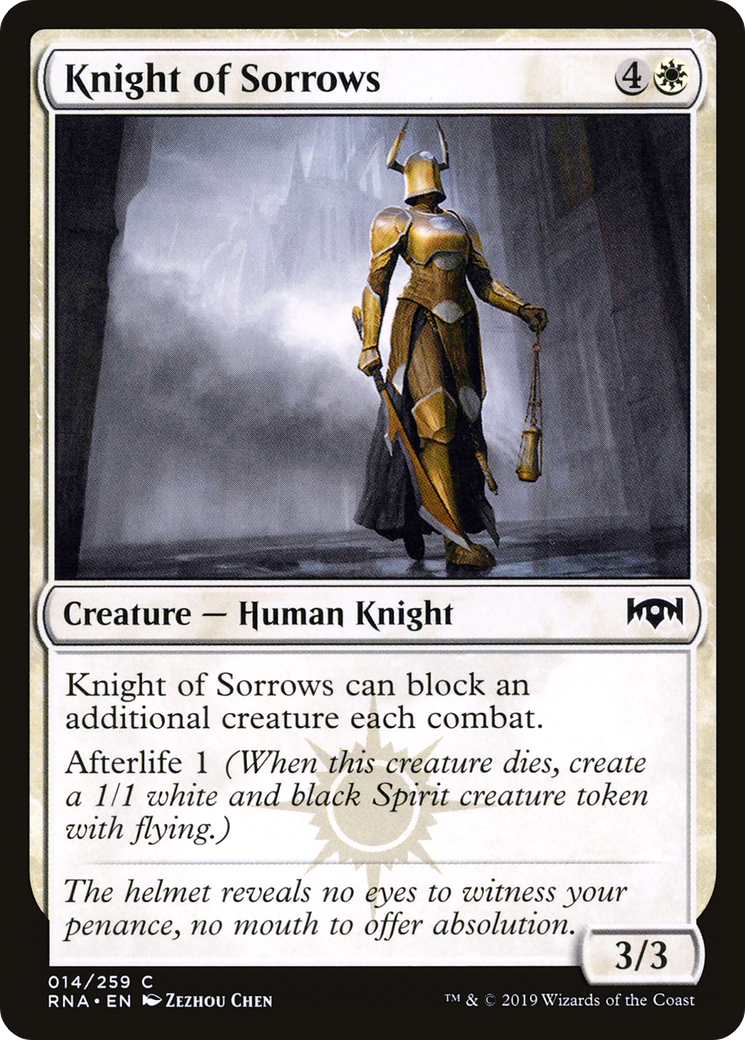Image of Knight of Sorrows (RNA-014) - Ravnica Allegiance Foil