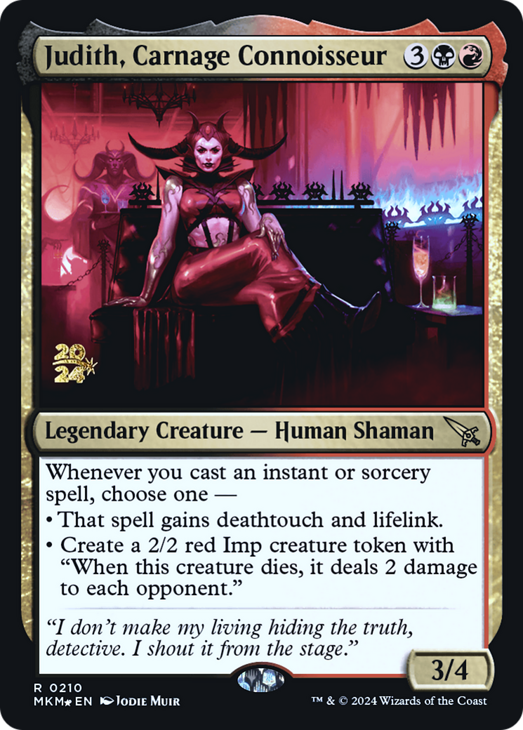 Image of Judith, Carnage Connoisseur (PRE-210) - Murders at Karlov Manor Promos Foil