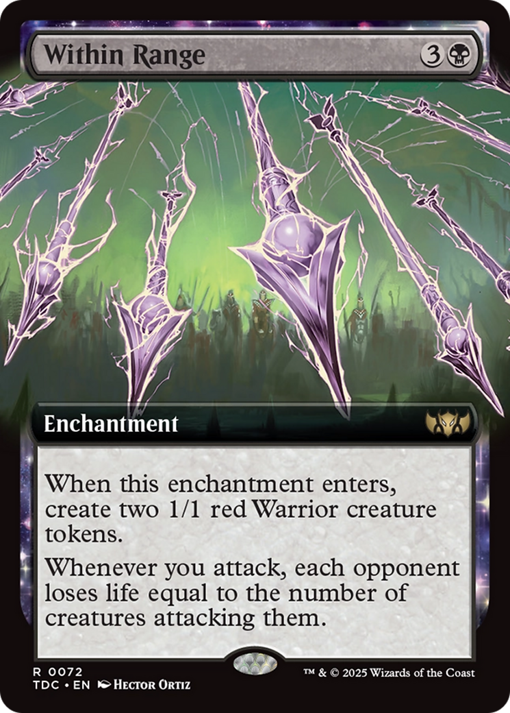 Image of Within Range (Extended Art) (TDC-072) - Commander: Tarkir: Dragonstorm: (enchantment, Extended Art)