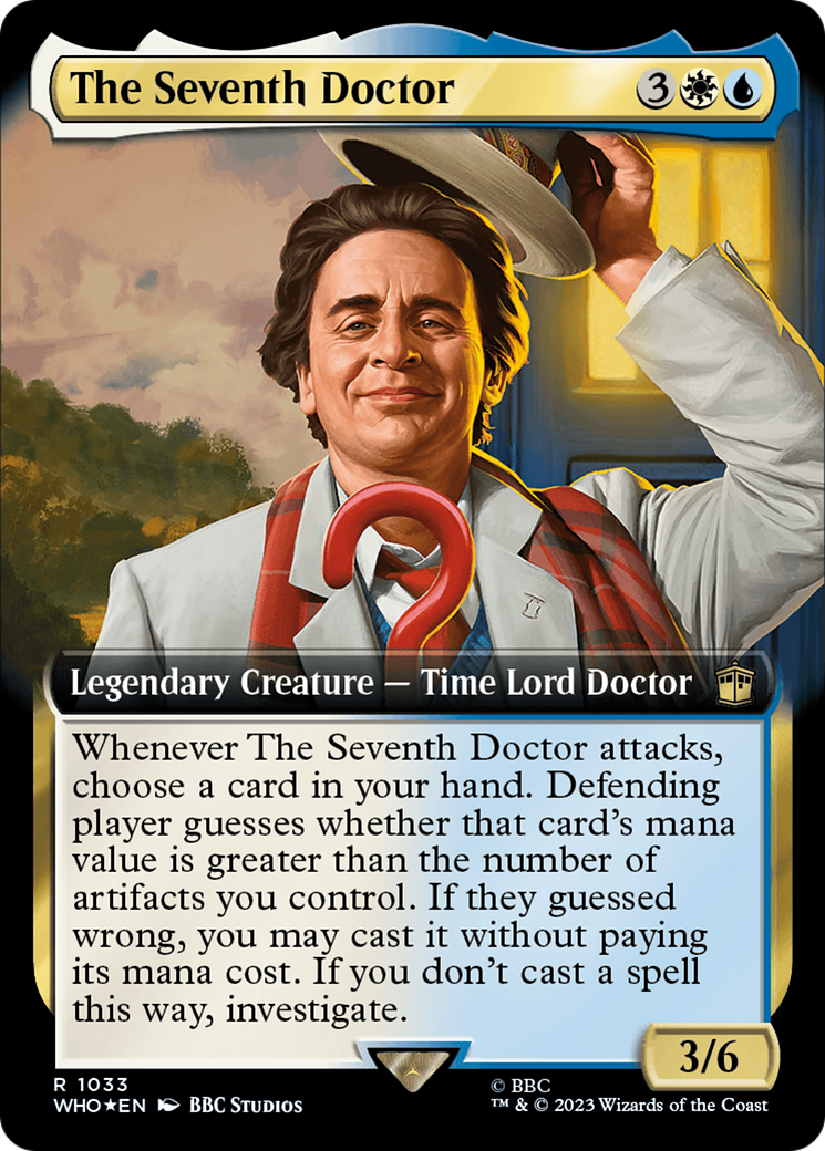 Image of The Seventh Doctor (Extended Art) (Surge Foil) (WHO-1033) - Doctor Who: (Extended Art) Foil