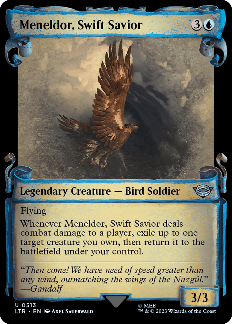 Image of Meneldor, Swift Savior (Showcase Scrolls) (LTR-513) - The Lord of the Rings: Tales of Middle-earth: (Showcase) Foil