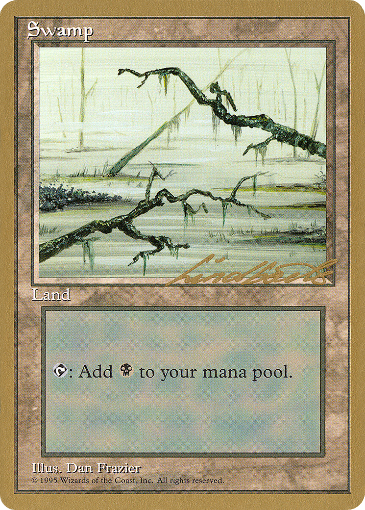 Image of Swamp (B) - 1996 Leon Lindback (4ED) (WCD-) - Pro Tour Collector Set