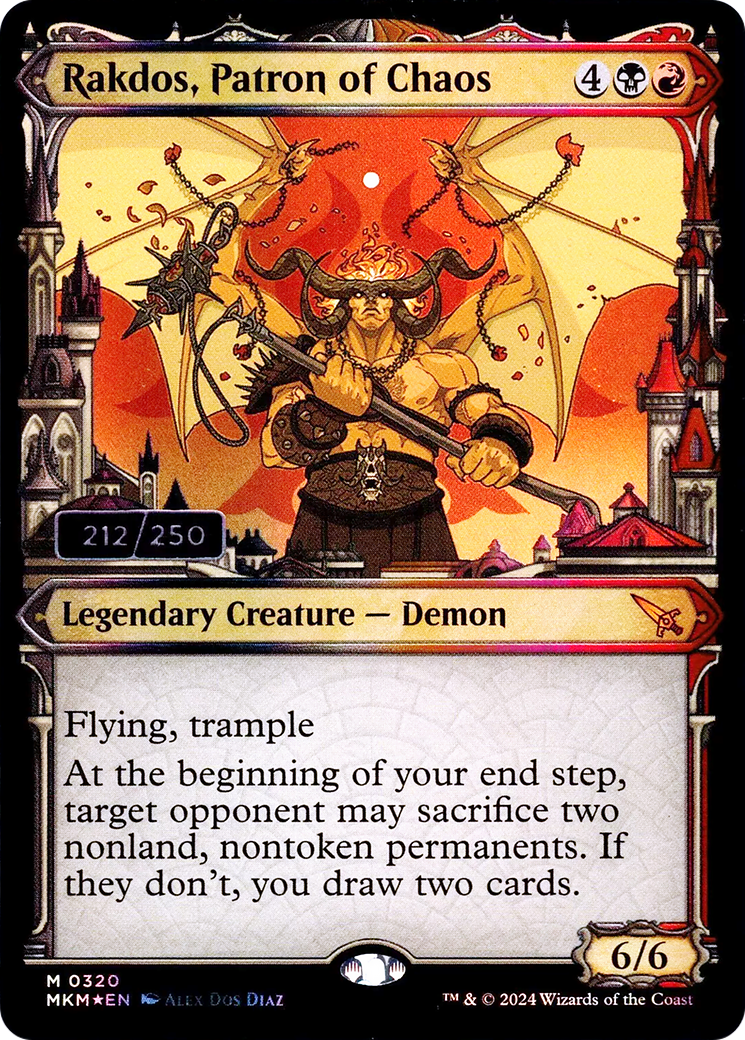 Image of Rakdos, Patron of Chaos (Serial Numbered) (MKM-320) - Murders at Karlov Manor Foil