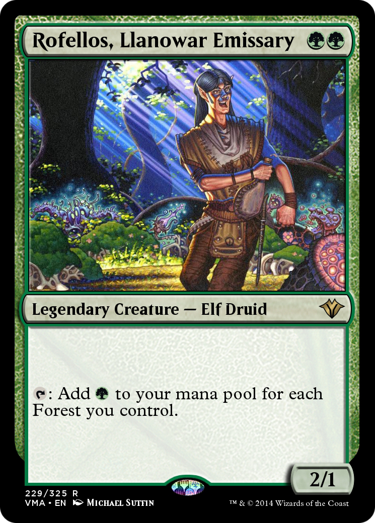 Image of Rofellos, Llanowar Emissary (VMA-229) - Vintage Masters Foil