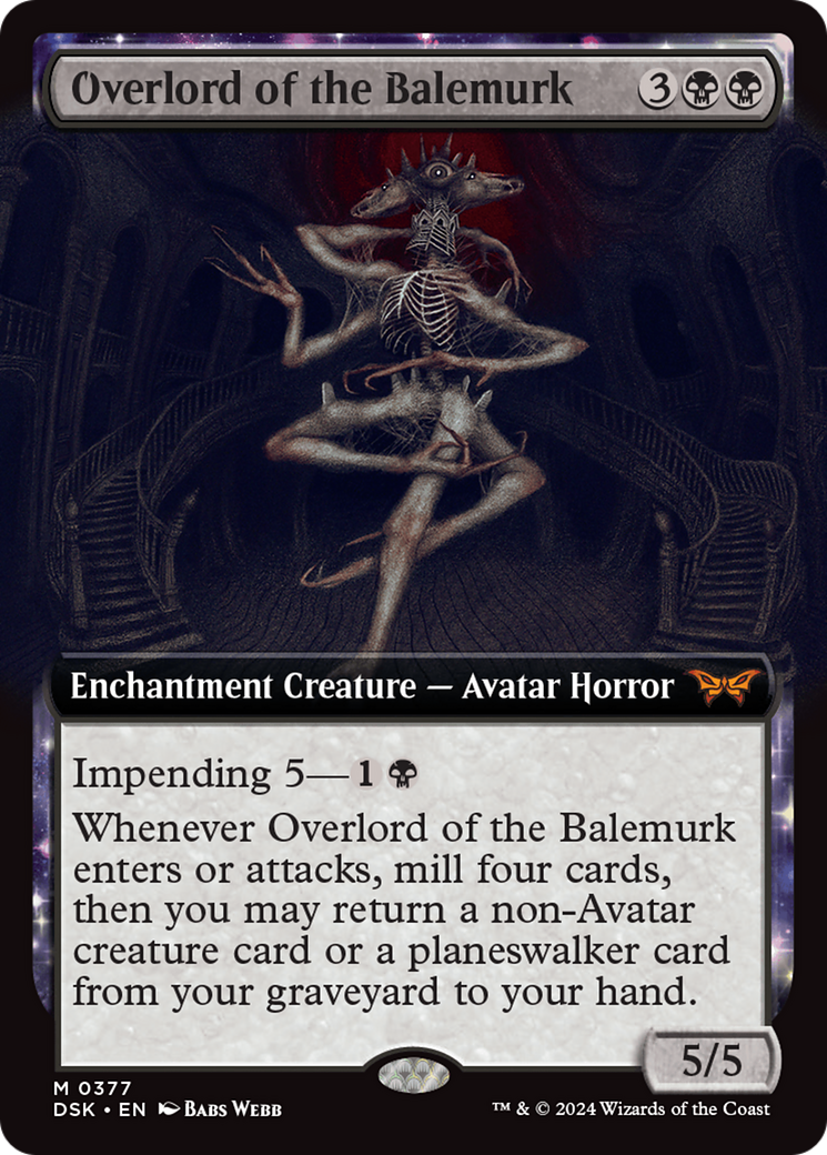 Image of Overlord of the Balemurk (Extended Art) (DSK-377) - Duskmourn: House of Horror: (Extended Art, enchantment)