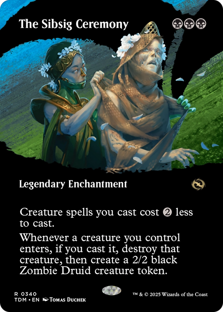 Image of The Sibsig Ceremony (Borderless) (TDM-340) - Tarkir: Dragonstorm: (Showcase, enchantment) (Borderless)