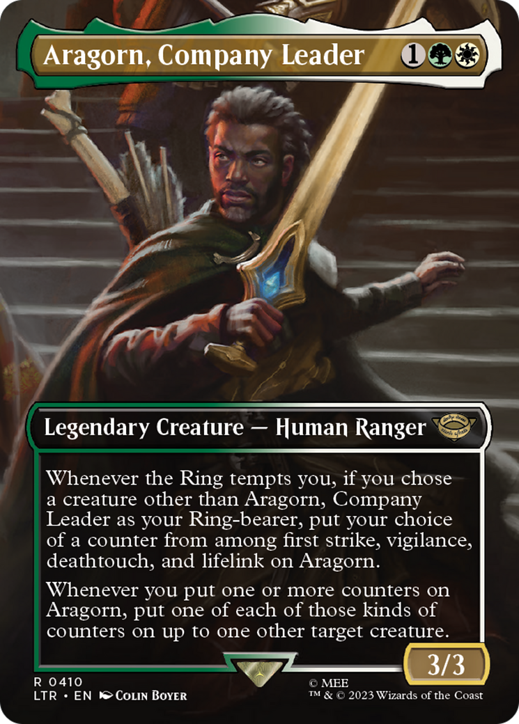 Image of Aragorn, Company Leader (Borderless) (LTR-410) - The Lord of the Rings: Tales of Middle-earth (Borderless)