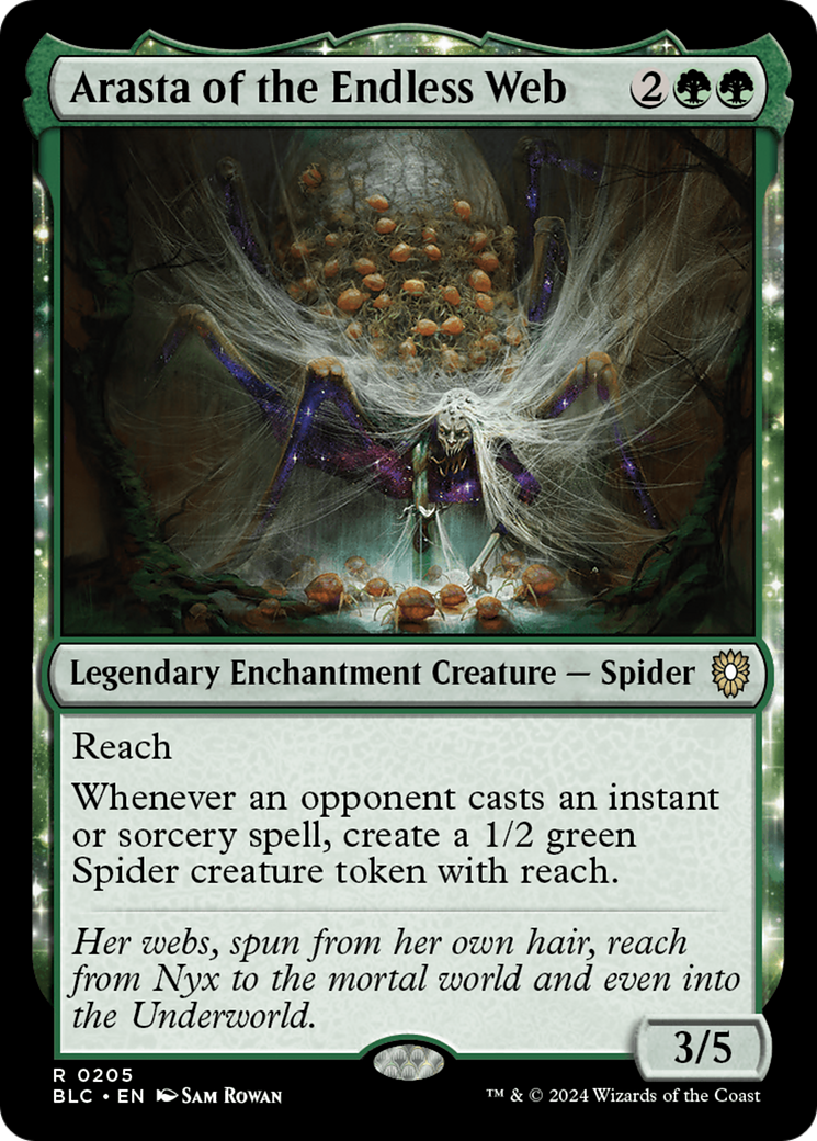 Image of Arasta of the Endless Web (BLC-205) - Bloomburrow Commander: (enchantment)