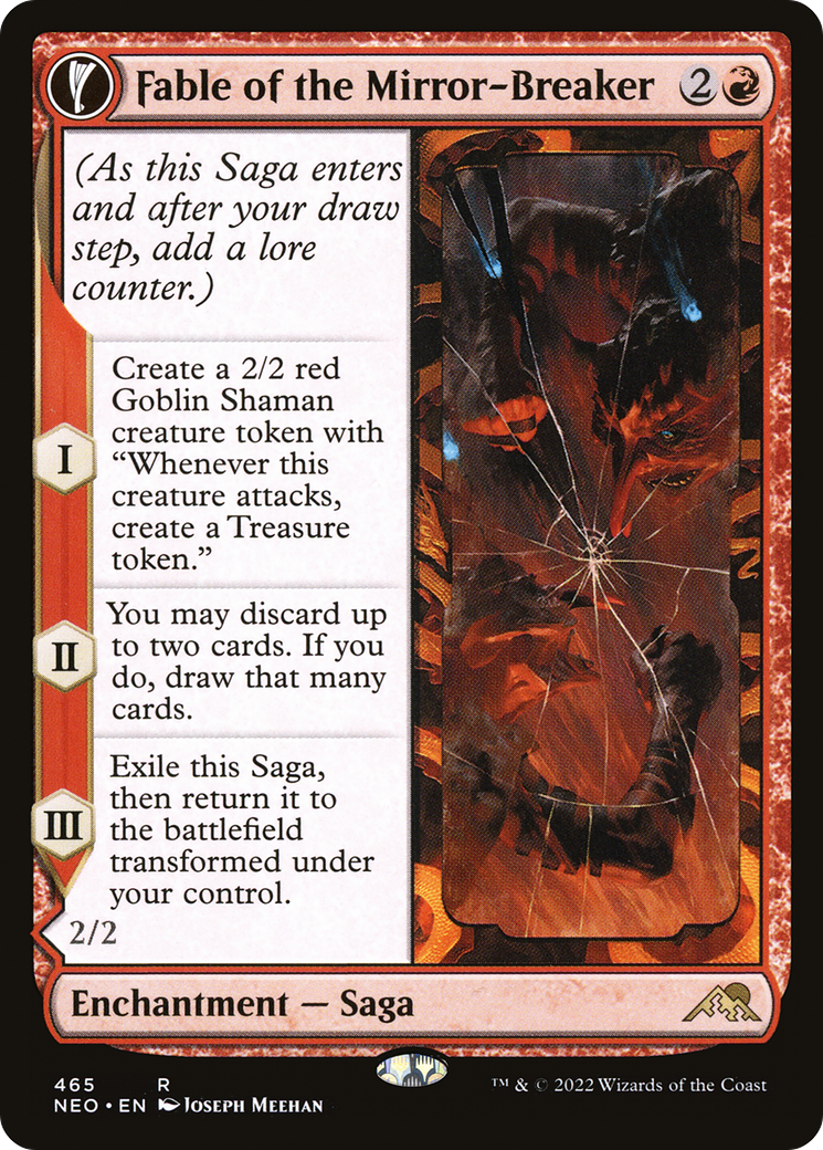 Image of Fable of the Mirror-Breaker (Extended Art) (NEO-465) - Kamigawa: Neon Dynasty: (Extended Art, fandfc, enchantment)
