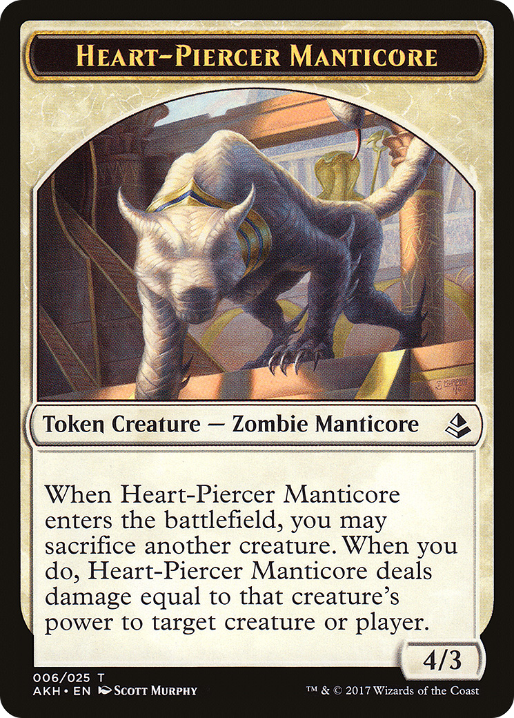 Image of Heart-Piercer Manticore Token (AKH-006) - Amonkhet Tokens