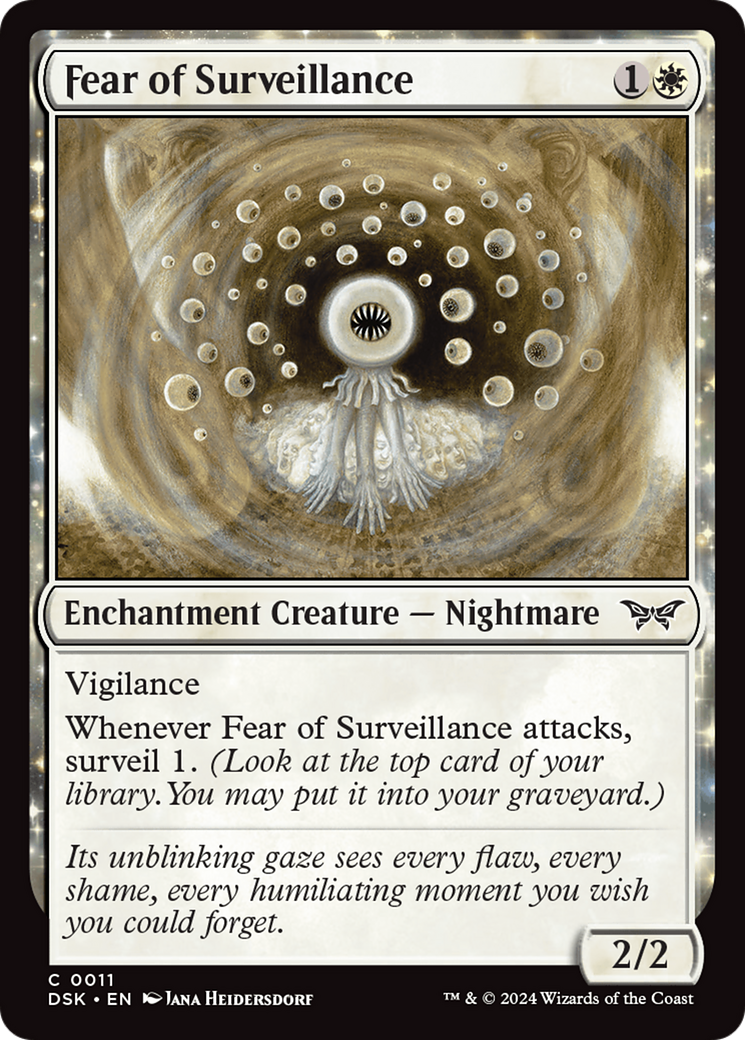 Image of Fear of Surveillance (DSK-011) - Duskmourn: House of Horror: (enchantment)