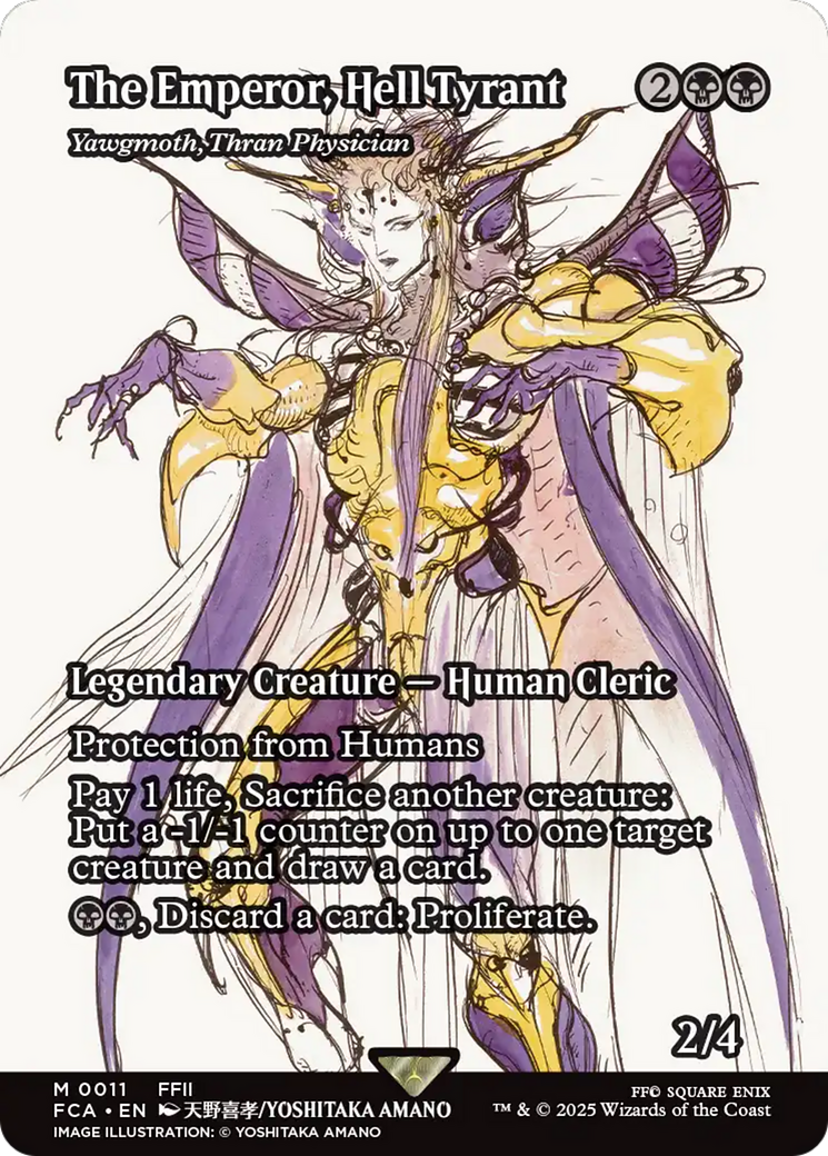 Image of Yawgmoth, Thran Physician (FCA-011) - FINAL FANTASY: Through the Ages / The Emperor, Hell Tyrant (Borderless) Foil