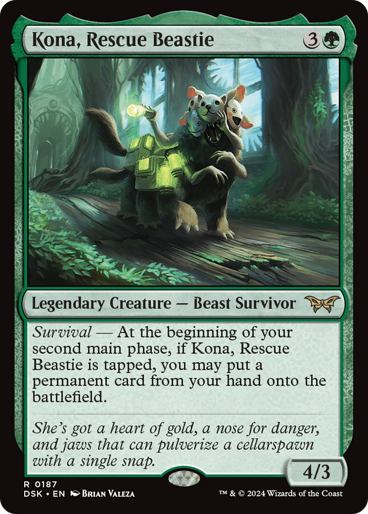 Image of Kona, Rescue Beastie (0187) (DSK-187) - Duskmourn: House of Horror Foil