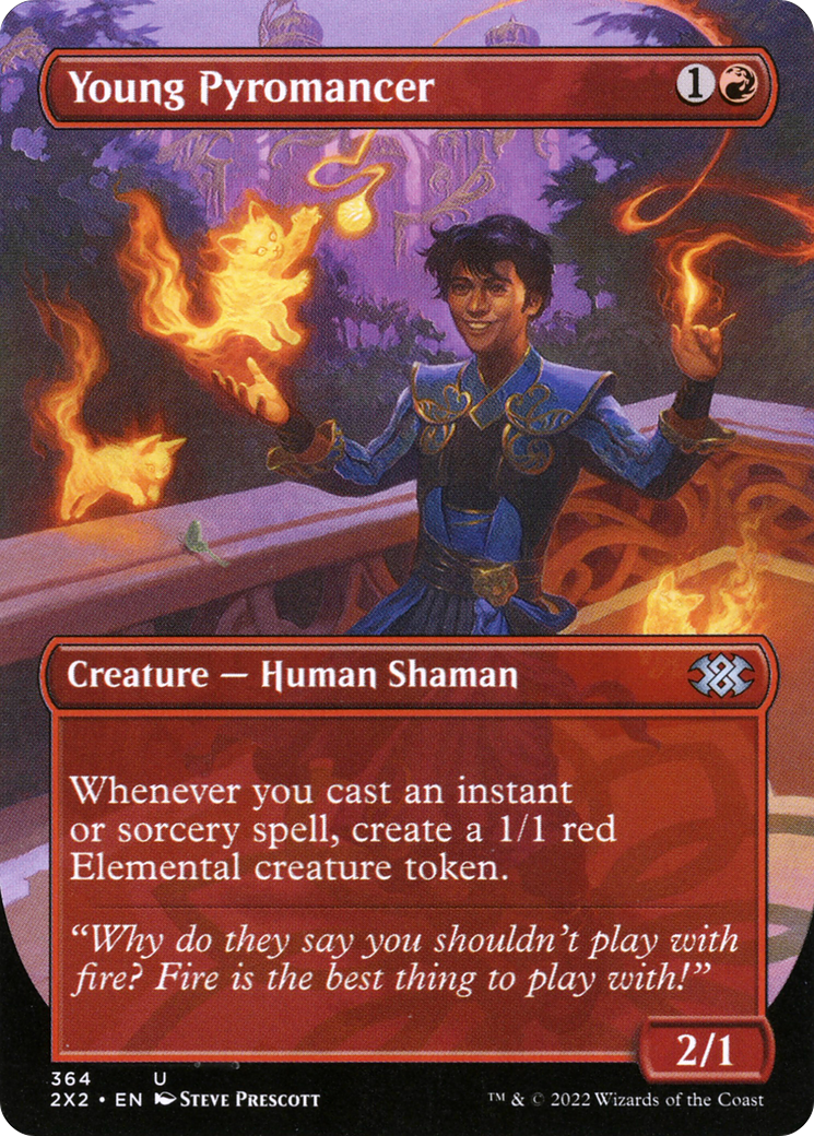 Image of Young Pyromancer (Borderless) (2X2-364) - Double Masters 2022 (Borderless) Foil