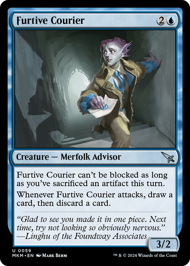Image of Furtive Courier (MKM-059) - Murders at Karlov Manor Foil