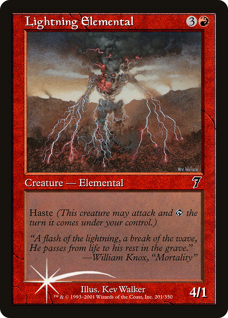 Image of Lightning Elemental (7ED-201) - 7th Edition Foil