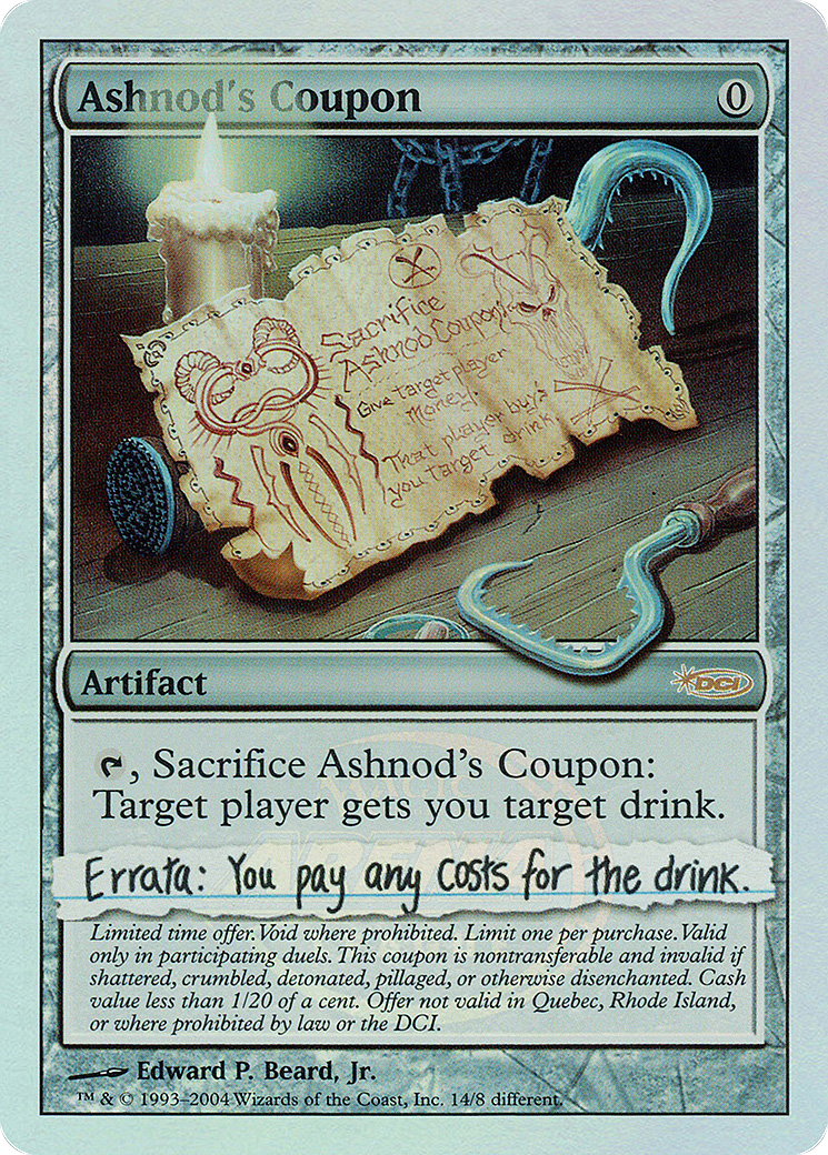 Image of Ashnod's Coupon (ARENA-) - Arena League 2004 Foil